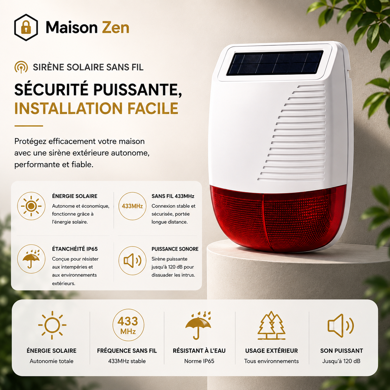 Alarme sonore extérieur